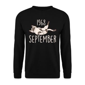 Légende Septembre 1968 Anniversaire Cadeau 1968 - Sweat-shirt Unisexe - noir - Devant - Alina (178cm) & Michal (187cm)