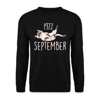 Caption September 1972 Anniversary Gift 1972 - Unisex Sweatshirt - black - Front - Alina (178cm) & Michal (187cm)