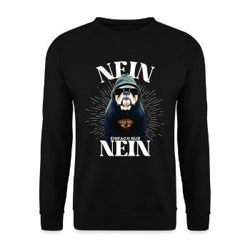 Hundesprüche Hund Englische Bulldogge Bulldoggen - Unisex Pullover - Schwarz - Vorne - Alina (178cm) & Michal (187cm)