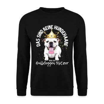 Bulldogge Bulldog Bulldoggen Mama Papa - Unisex Pullover - Schwarz - Vorne - Alina (178cm) & Michal (187cm)