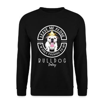 Bulldogge Bulldog Bulldoggen - Unisex Pullover - Schwarz - Vorne - Alina (178cm) & Michal (187cm)