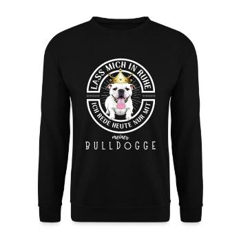 Bulldogge Bulldog Bulldoggen - Unisex Pullover - Schwarz - Vorne - Alina (178cm) & Michal (187cm)
