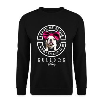 Bulldogge Bulldog Bulldoggen - Unisex Pullover - Schwarz - Vorne - Alina (178cm) & Michal (187cm)