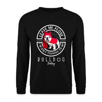 Bulldogge Bulldog Bulldoggen - Unisex Pullover - Schwarz - Vorne - Alina (178cm) & Michal (187cm)