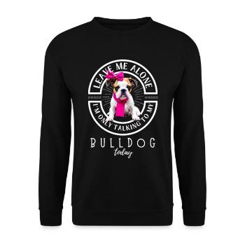 Bulldogge Bulldog Bulldoggen - Unisex Pullover - Schwarz - Vorne - Alina (178cm) & Michal (187cm)