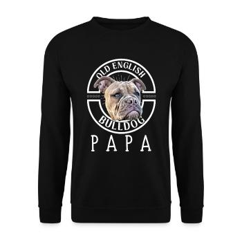Bulldogge - Bulldog DAD - Bulldoggen Papa - Sweat-shirt Unisexe - noir - Devant - Alina (178cm) & Michal (187cm)