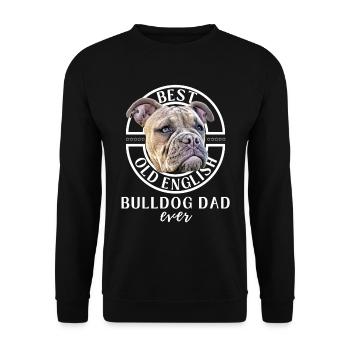 Bulldogge - Bulldog DAD - Bulldoggen Papa - Sweat-shirt Unisexe - noir - Devant - Alina (178cm) & Michal (187cm)