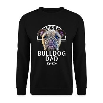 Bulldogge - MEILLEUR Bulldog DAD - Bulldoggen Papa - Sweat-shirt Unisexe - noir - Devant - Alina (178cm) & Michal (187cm)