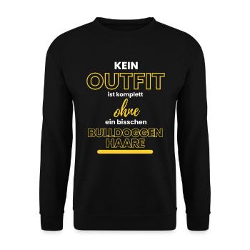 KEIN OUTFIT ... Bulldogge BULLDOG Bulldoggen Hund - Unisex Pullover - Schwarz - Vorne - Alina (178cm) & Michal (187cm)