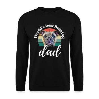 LE MEILLEUR PAPA BOULEDOGUE DU MONDE ... Chien Chien Bulldog - Sweat-shirt Unisexe - noir - Devant - Alina (178cm) & Michal (187cm)