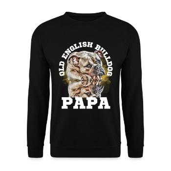 BULLDOG PAPA - Dictons de chien Chien Chiens Bouledogue - Sweat-shirt Unisexe - noir - Devant - Alina (178cm) & Michal (187cm)