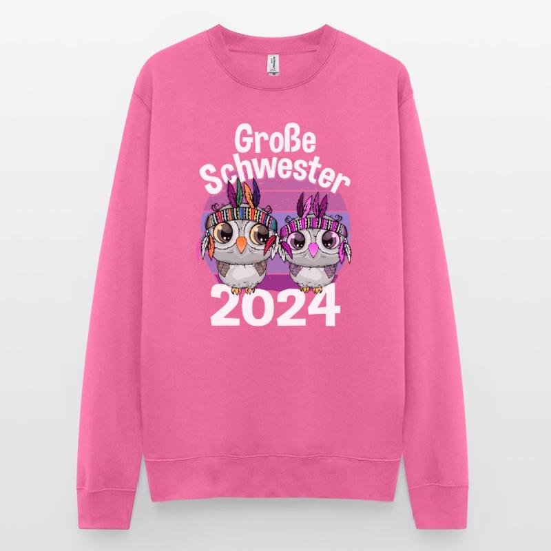 Mädchen Kinder Große Schwester 2024 Eulen Eule Unisex Pullover