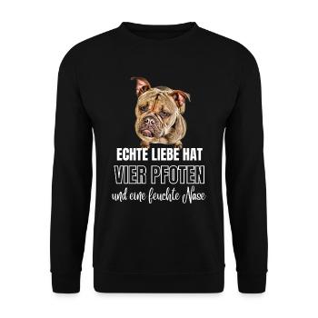 Bulldog Old English Bulldog Dog Dogs - Unisex Sweatshirt - black - Front - Alina (178cm) & Michal (187cm)