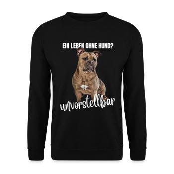 Bulldog Old English Bulldog Dog Dogs - Unisex Sweatshirt - black - Front - Alina (178cm) & Michal (187cm)