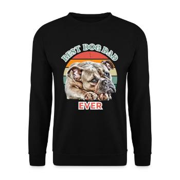 BEST DOG DAD Bulldog Dog Dogs Vieux Anglais - Sweat-shirt Unisexe - noir - Devant - Alina (178cm) & Michal (187cm)