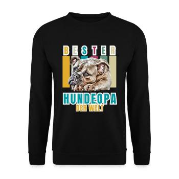 MEILLEUR CHIEN GRAND-PÈRE Bouledogue Chien Chiens Vieil Anglais - Sweat-shirt Unisexe - noir - Devant - Alina (178cm) & Michal (187cm)