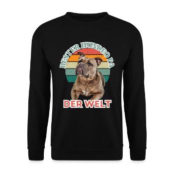 MEILLEUR CHIEN GRAND-PÈRE Bouledogue Chien Chiens Vieil Anglais - Sweat-shirt Unisexe - noir - Devant - Alina (178cm) & Michal (187cm)