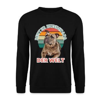 BEST DOG DAD Bulldog Dog Dogs Vieux Anglais - Sweat-shirt Unisexe - noir - Devant - Alina (178cm) & Michal (187cm)