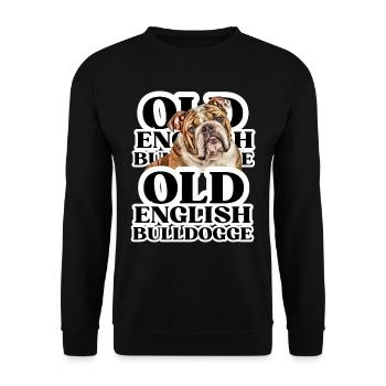 OLD ENGLISH BULLDOG Dog Dogs Bulldog - Unisex Sweatshirt - black - Front - Alina (178cm) & Michal (187cm)