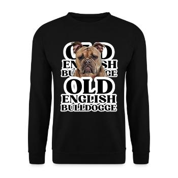 OLD ENGLISH BULLDOG Dog Dogs Bulldog - Unisex Sweatshirt - black - Front - Alina (178cm) & Michal (187cm)