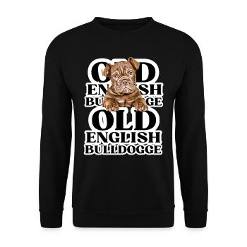 OLD ENGLISH BULLDOG Chien Chiens Bouledogue - Sweat-shirt Unisexe - noir - Devant - Alina (178cm) & Michal (187cm)