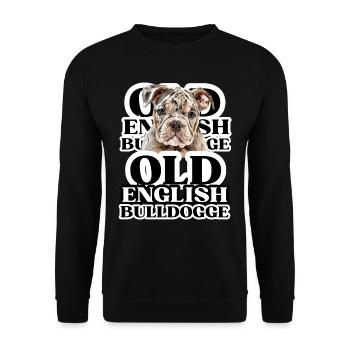 OLD ENGLISH BULLDOG Dog Dogs Bulldog - Unisex Sweatshirt - black - Front - Alina (178cm) & Michal (187cm)