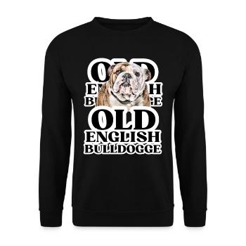 OLD ENGLISH BULLDOG Dog Dogs Bulldog - Unisex Sweatshirt - black - Front - Alina (178cm) & Michal (187cm)
