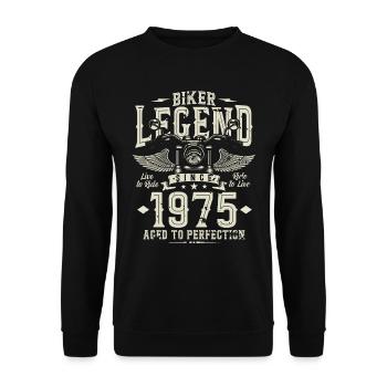 Légende des motards depuis 1975 - Sweat-shirt Unisexe - noir - Devant - Alina (178cm) & Michal (187cm)