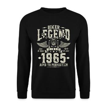 Légende du motard depuis 1965 - Sweat-shirt Unisexe - noir - Devant - Alina (178cm) & Michal (187cm)