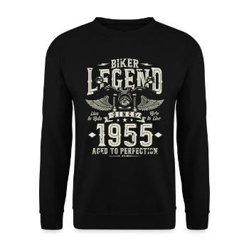 Légende du motard depuis 1955 - Sweat-shirt Unisexe - noir - Devant - Alina (178cm) & Michal (187cm)