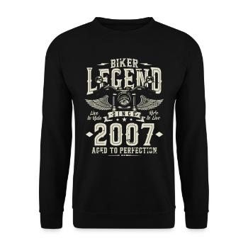Légende du motard depuis 2007 - Sweat-shirt Unisexe - noir - Devant - Alina (178cm) & Michal (187cm)