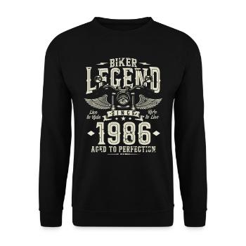 Légende du motard depuis 1986 - Sweat-shirt Unisexe - noir - Devant - Alina (178cm) & Michal (187cm)