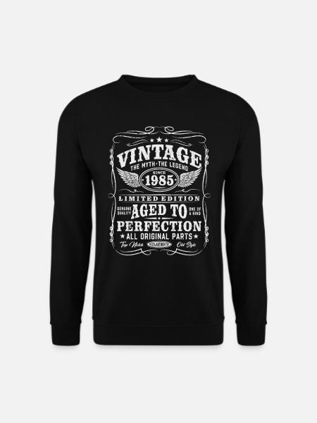 Vintage 1985 Jahrgang Geburtstag Geschenk - Unisex Pullover - Schwarz