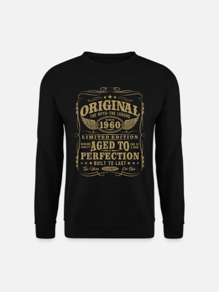 1960 Jahrgang geboren Vintage Retro Geburtstag - Unisex Pullover - Schwarz