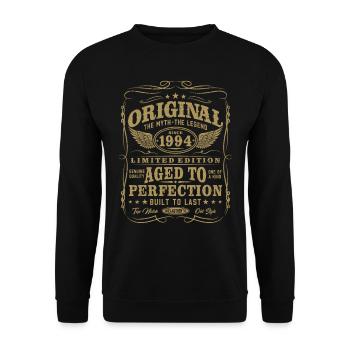1994 Vintage Born Vintage Rétro Anniversaire - Sweat-shirt Unisexe - noir - Devant - Alina (178cm) & Michal (187cm)