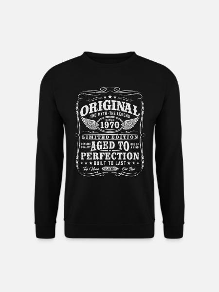 1970 Jahrgang geboren Vintage Retro Geburtstag - Unisex Pullover - Schwarz