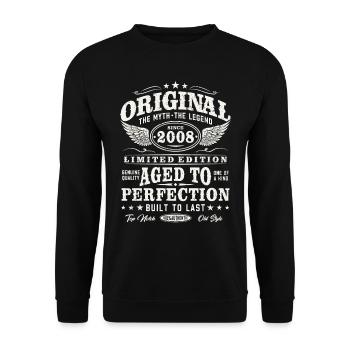 Original 2008 Vintage Vintage Rétro Anniversaire - Sweat-shirt Unisexe - noir - Devant - Alina (178cm) & Michal (187cm)