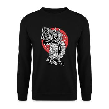 Pop Culture Aamurai boombox - Unisex Sweatshirt - black - Front - Alina (178cm) & Michal (187cm)