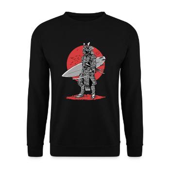 surfer samurai - Unisex Pullover - Schwarz - Vorne - Alina (178cm) & Michal (187cm)