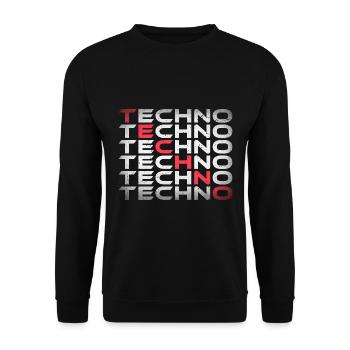 Techno Rave Festival Electro Musik Raver - Unisex Pullover - Schwarz - Vorne - Alina (178cm) & Michal (187cm)