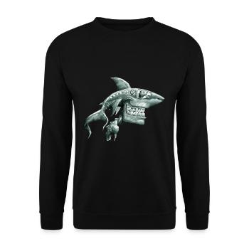 Requin Gobelin - Sweat-shirt Unisexe - noir - Devant - Alina (178cm) & Michal (187cm)