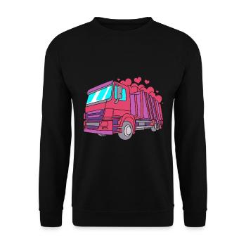 Garbage Can Garbage Truck Garbage Truck Garbage Man - Unisex Sweatshirt - black - Front - Alina (178cm) & Michal (187cm)