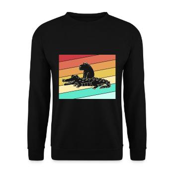 Capybara Capibara - Unisex Pullover - Schwarz - Vorne - Alina (178cm) & Michal (187cm)