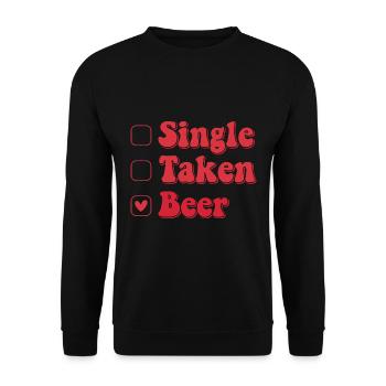 Single Taken Beer Heart - Drôle de dicton de bière - Sweat-shirt Unisexe - noir - Devant - Alina (178cm) & Michal (187cm)