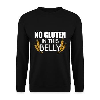 No Gluten In This Belly - Allergy Allergic - Unisex Sweatshirt - black - Front - Alina (178cm) & Michal (187cm)
