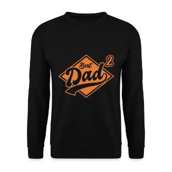 Best Dad Father 2 Kids Double Dad Gift - Unisex Sweatshirt - black - Front - Alina (178cm) & Michal (187cm)