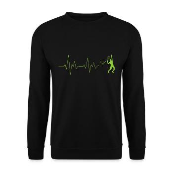 Joueur de tennis Cadeau Heartbeat Raquette de tennis - Sweat-shirt Unisexe - noir - Devant - Alina (178cm) & Michal (187cm)