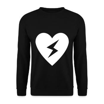 Heart flash - Unisex Sweatshirt - black - Front - Alina (178cm) & Michal (187cm)