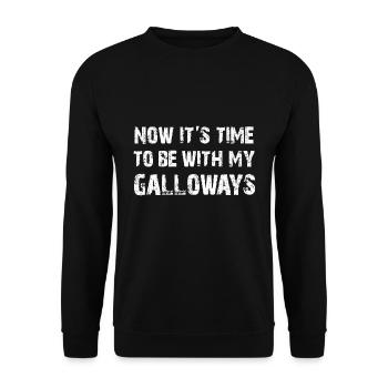time to be with my galloways | Galloway friend - Unisex Sweatshirt - black - Front - Alina (178cm) & Michal (187cm)