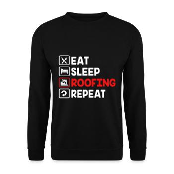 Dachdecker Handwerker Beruf Spruch - Unisex Pullover - Schwarz - Vorne - Alina (178cm) & Michal (187cm)